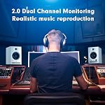 Ortizan C7 Dual-Mode 2.0 Studio Monitors, Active Monitor Speakers for Near Field Music Production, Bluetooth 5.3 Wireless Computer PC Monitor Gaming Bookshelf Speakers(Pair, White)