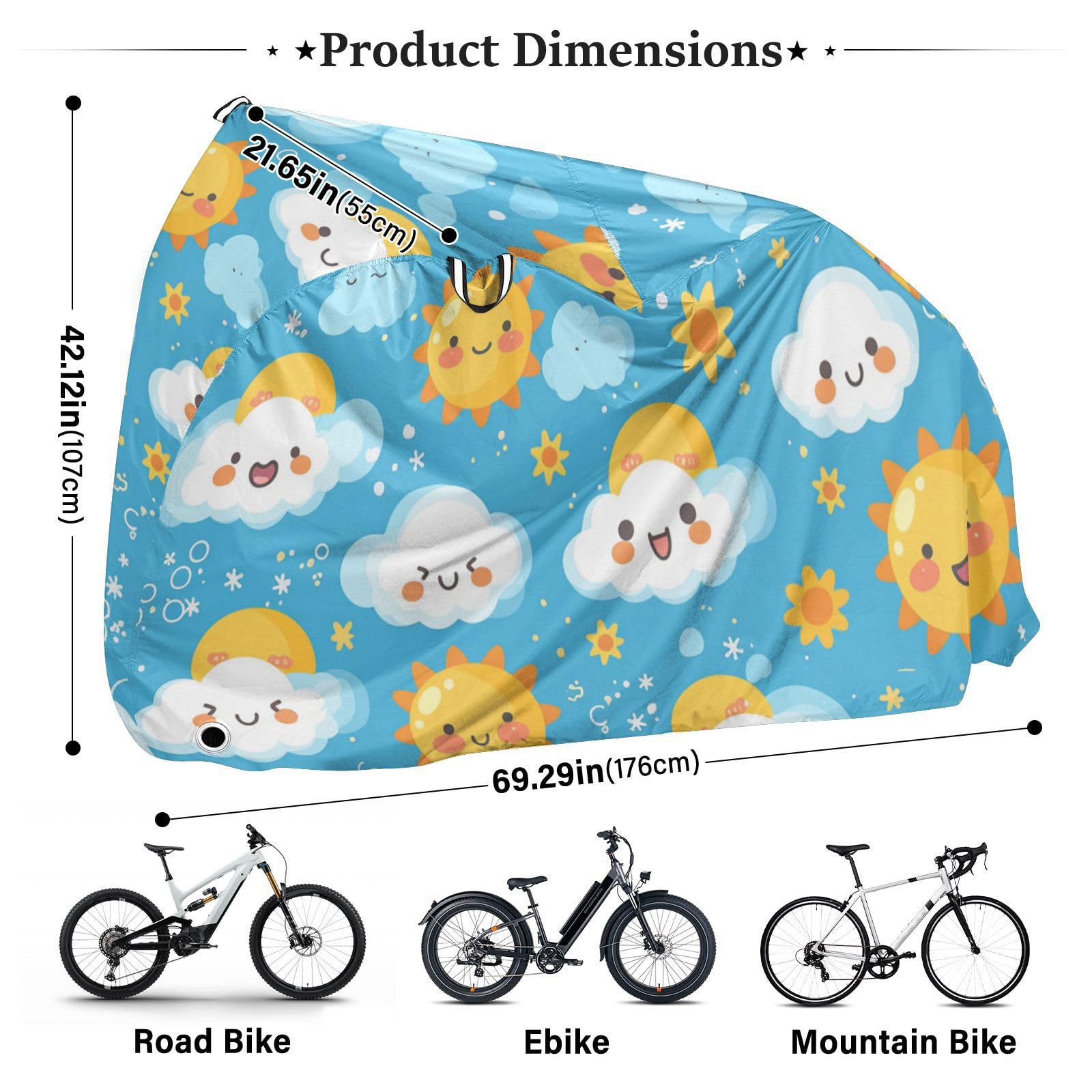 Housse de vélo imperméable avec trous de verrouillage pour intérieur et extérieur - Convient à la plupart des para bicicleta imperméables