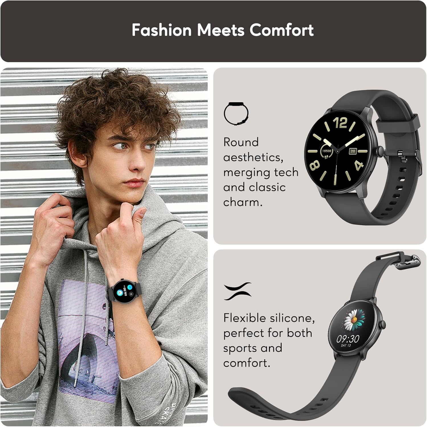 AcclaFit Smart Watch D2 design and comfort features