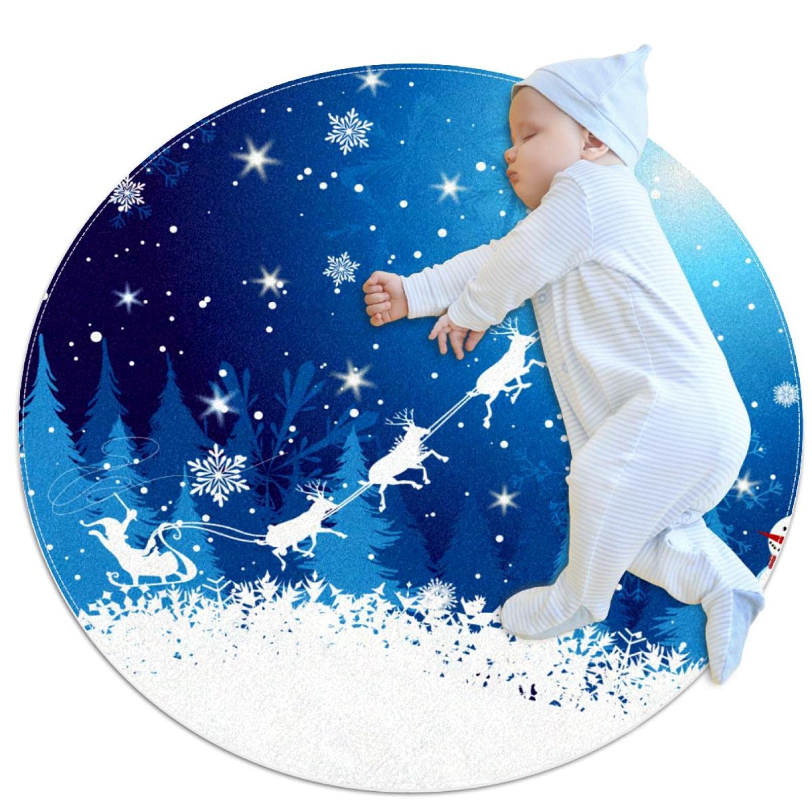 Tapis paysage de Noël JDEZ tapis de jeu enfants pour cadeau