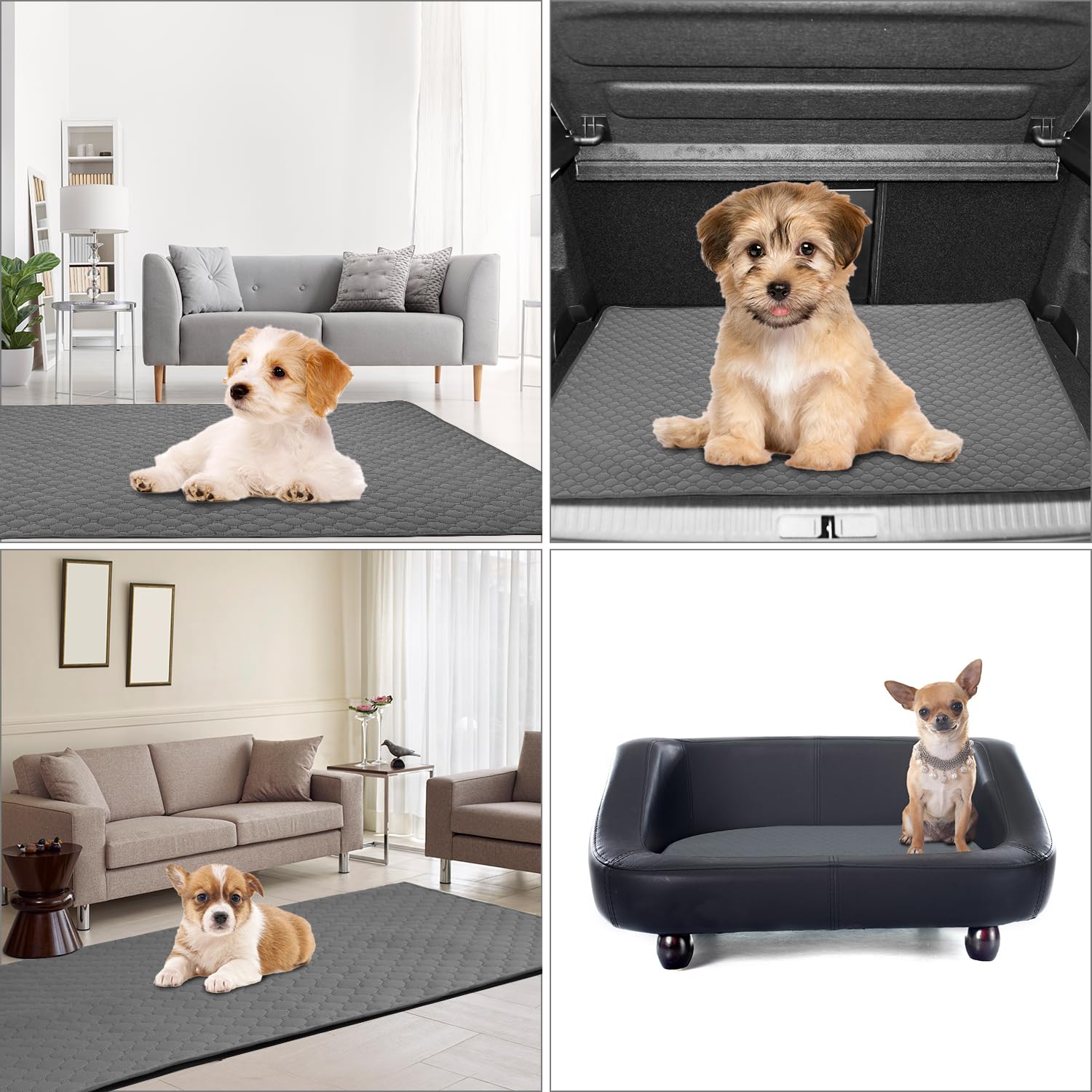 QWORK® Haustier-Urinunterlage Groß, Wiederverwendbare Urinierunterlagen 120x150 cm, Welpenunterlagen Waschbar, für Hunde, Katzen, Kaninchen