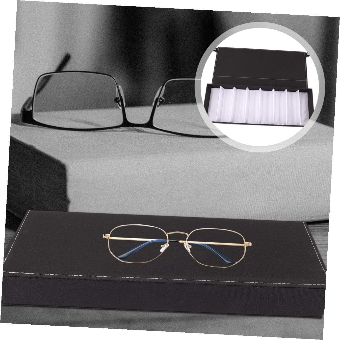 DECHOUS Sunglasses Organizer Case Box Slots Compact Eyeglass Storage Display for Travel and Daily Use Lightweight Protective Holder for Men and Women