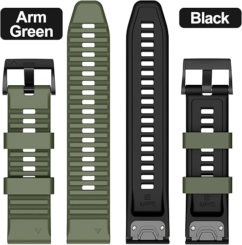 Miniatura 5 de Compatible con Garmin Fenix 66 Pro Band 0.866 pulgadas (0.866 in) Correa de silicona suave de fácil ajuste para relojes inteligentes Fenix 5