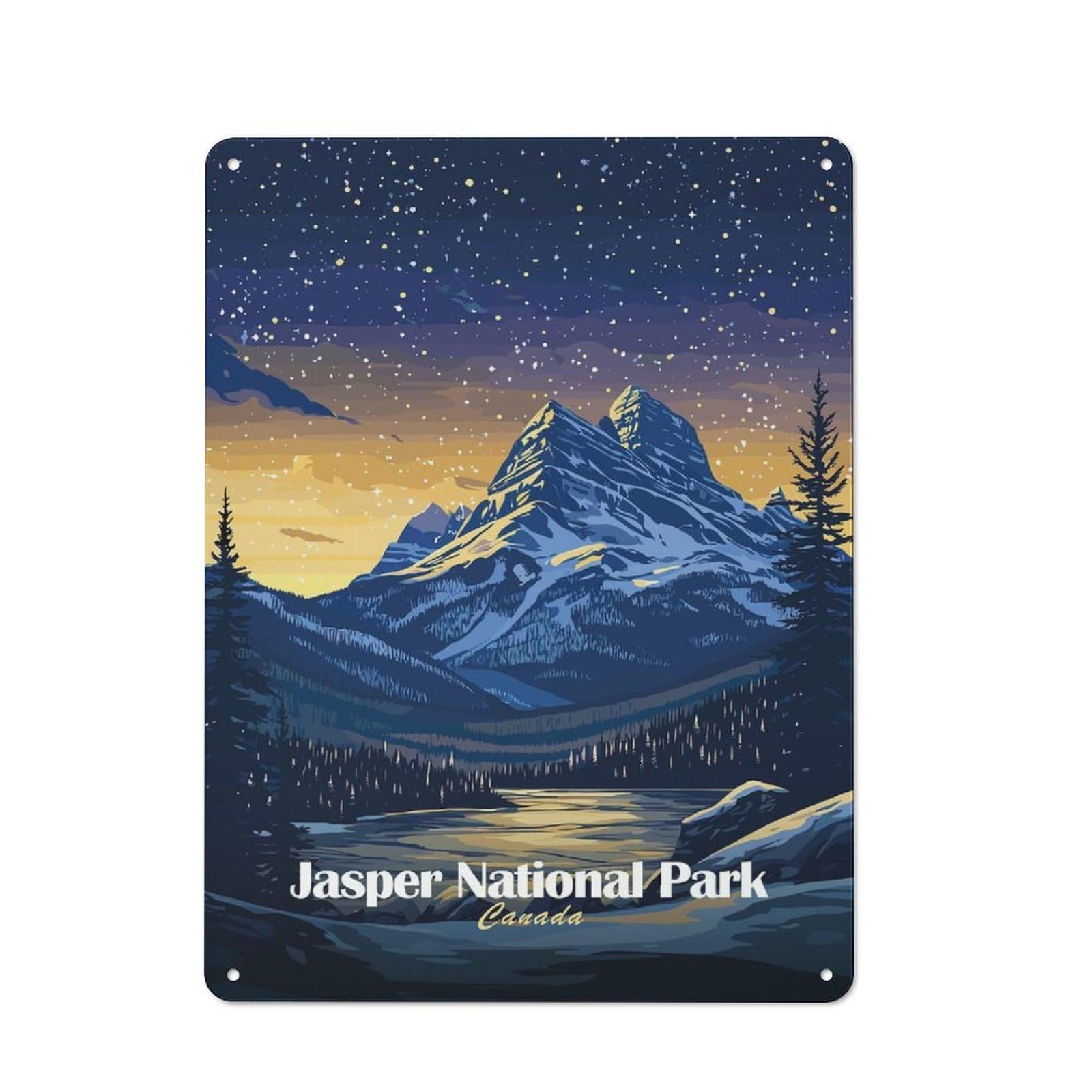 Junmoney Style-12 Tin Wall Sign With Jasper National Park Design 40X30cm, Cosy Cafe Wall Decor For Kitchen, Cafe, Pantry Or Dining Room