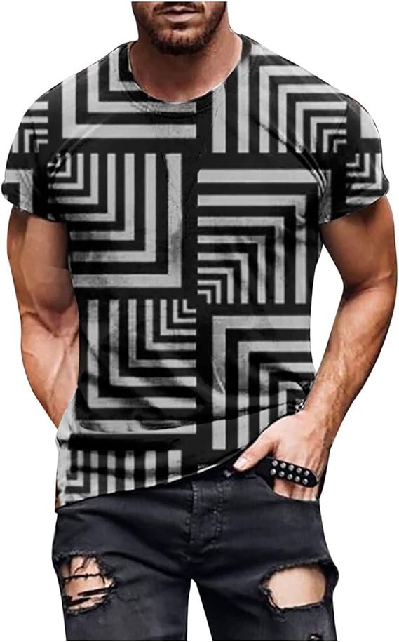 Men's TShirts Big and Tall Shirts for Men Vintage Printed Short