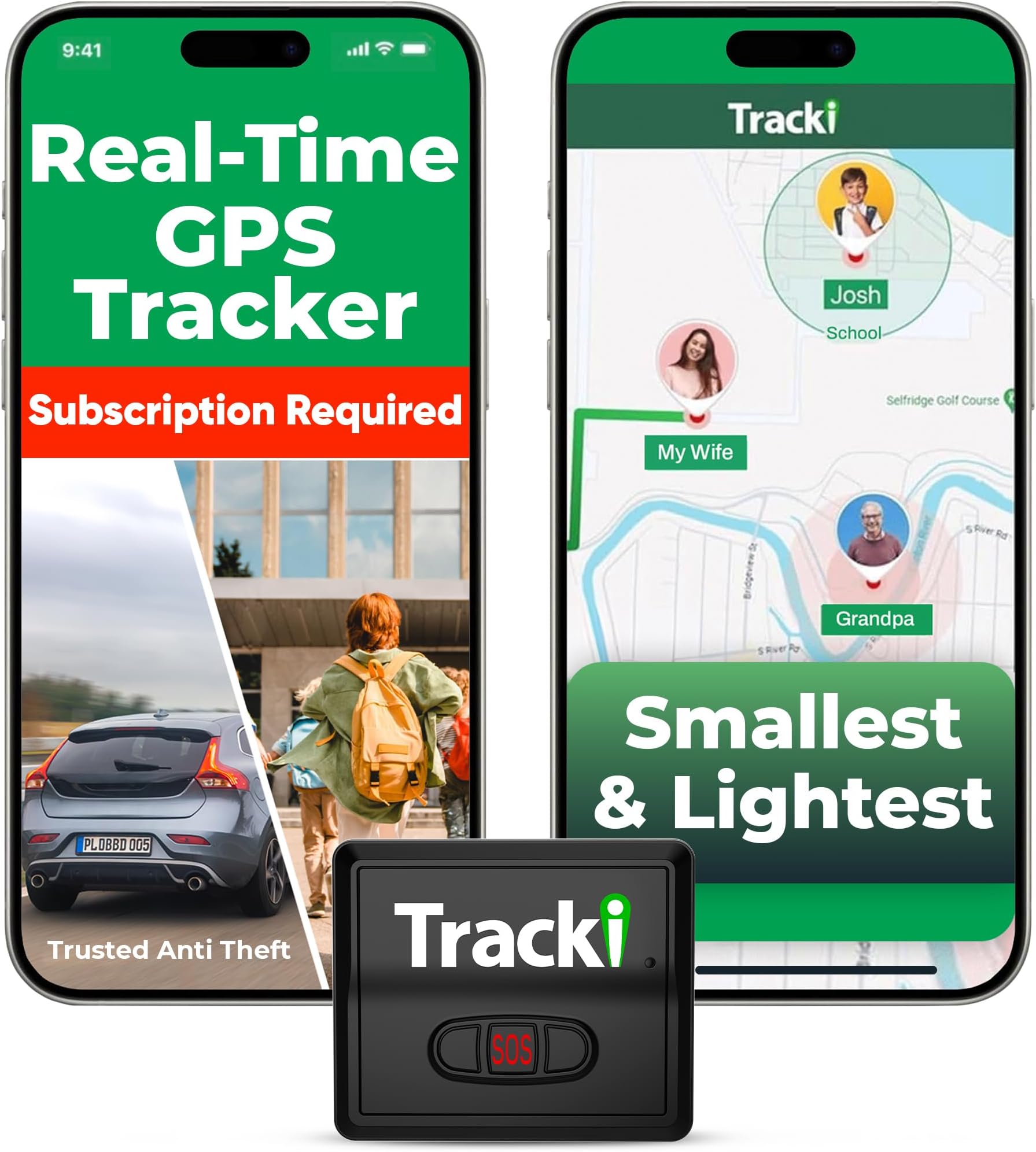 Tracki GPS Tracker for Vehicles – Real-Time 4G LTE Assets & Car Tracking Device with App, Magnetic Mount, Compact Design, Worldwide Coverage – iOS & Android (Subscription Required)