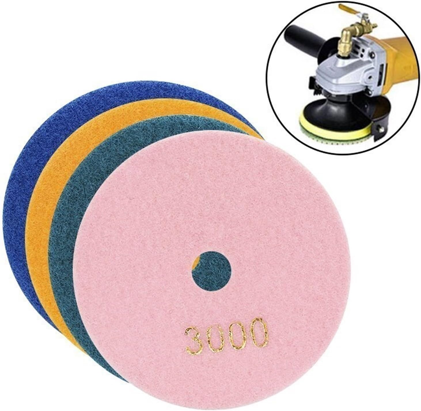 Polishing Pad 1/16PCS 4 Inch Diamond Wet/Dry Polishing Kit Flexible Grinding Discs for Tile Marble Granite Ceramic Abrasive Tool