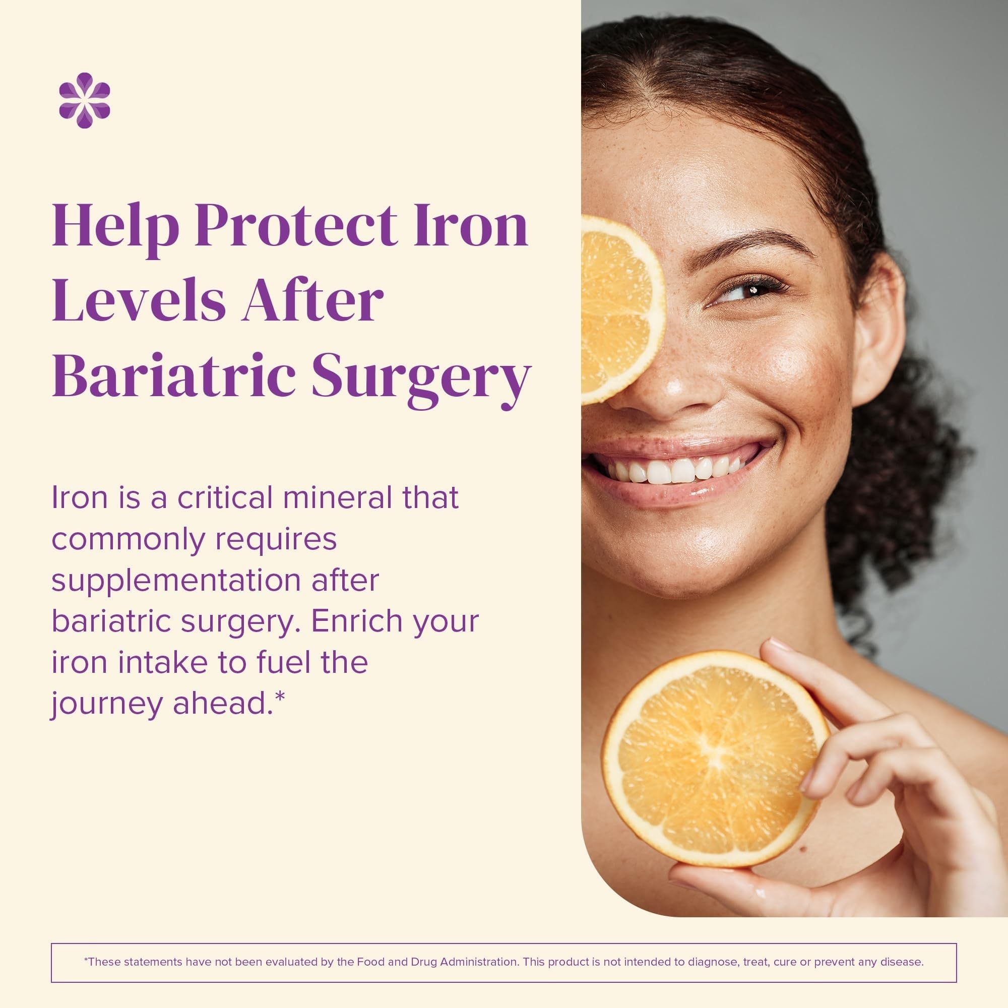 Barimelts Iron with Vitamin C, 90 Fast-Dissolving Tablets (1-Month Supply), Sugar-Free Bariatric Iron Supplement for Women, Natural Orange Flavor​ — Amazon image 3