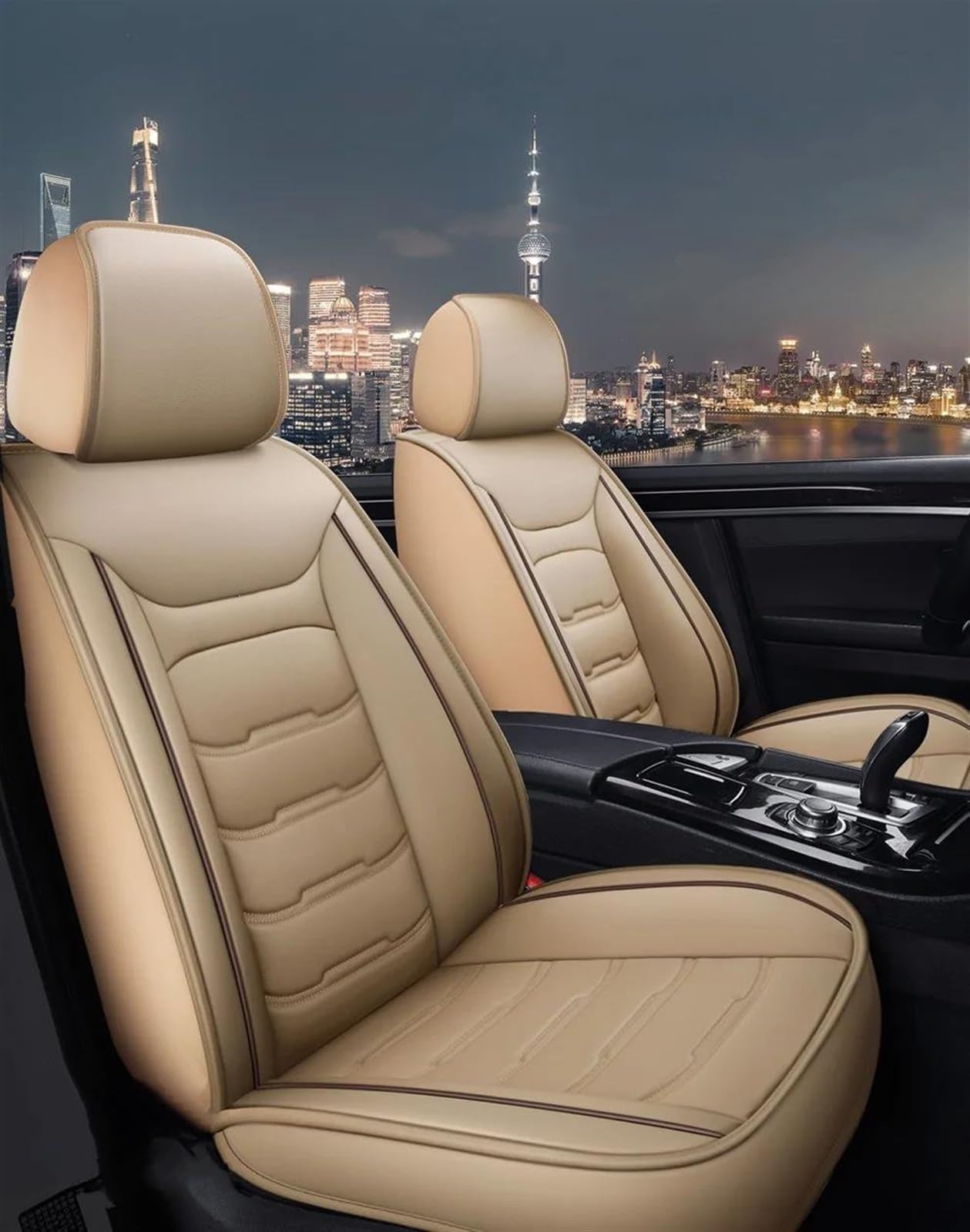 Coprisedile Auto Per Mercedes Per Benz Tutti I Modelli Di Auto GLA CLA CLS GLC GLE GLK GLS CLK SLC SL ML GL Coprisedile Universale Copertura Sedile(Beige 5)