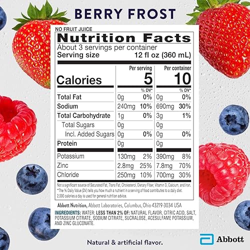 Miniatura 5 de Pedialyte Agua electrolítica con cero azúcar hidratación con 3 electrolitos clave y zinc para apoyo inmunológico escarcha de bayas 1 litro 4 unidades