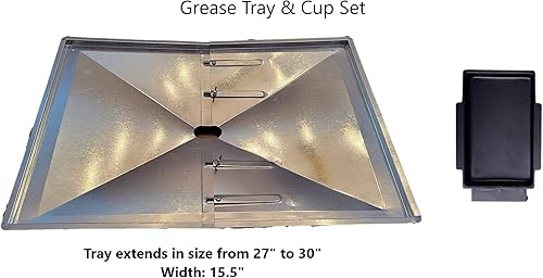 Miniatura 4 de Juego de bandejas de grasa ajustables y placas térmicas para DynaGlo, Uniflame, BHG, modelos de parrilla de patio trasero (30 pulgadas)