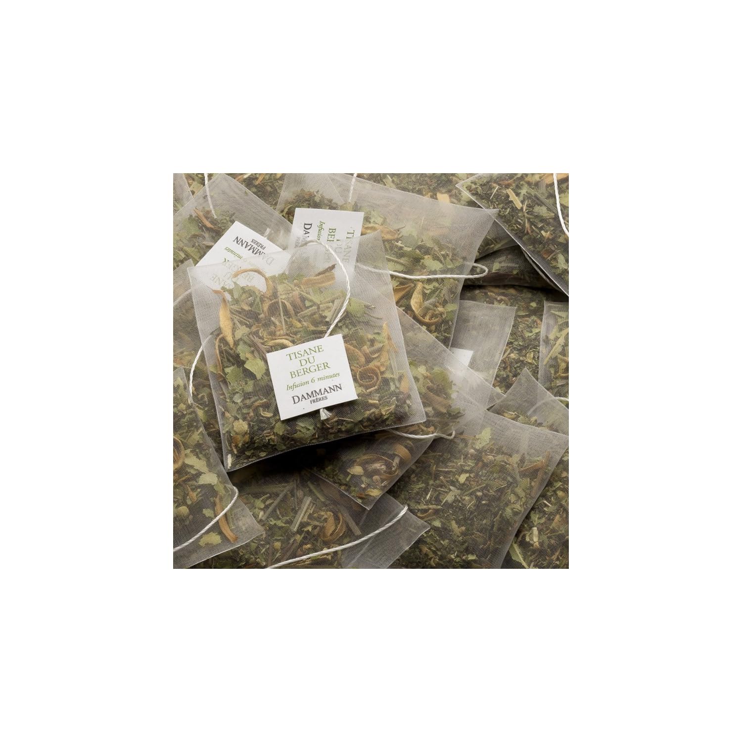 Dammann Frères® | Té de hierbas pastor tilo verbena menta - 2 x 24 filtros | Infusión digestiva de limoncillo, flores naranjas y verbena