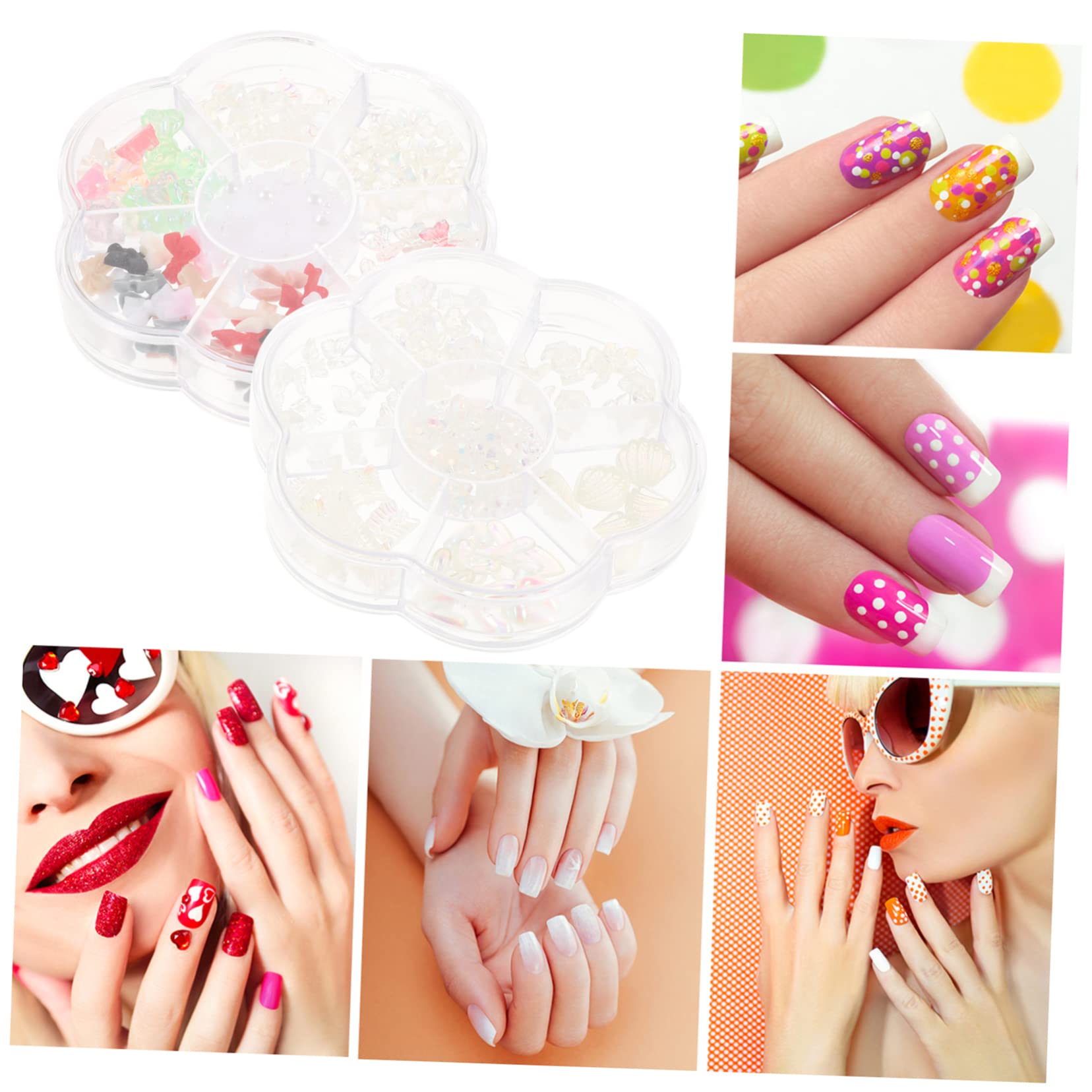 CALLARON 5 Set Charm Per Unghie A Accessori Per Nail Art Decorazioni Manicure Sostituibili Per Unghie Eleganti E Raffinate 2 Scatole*5