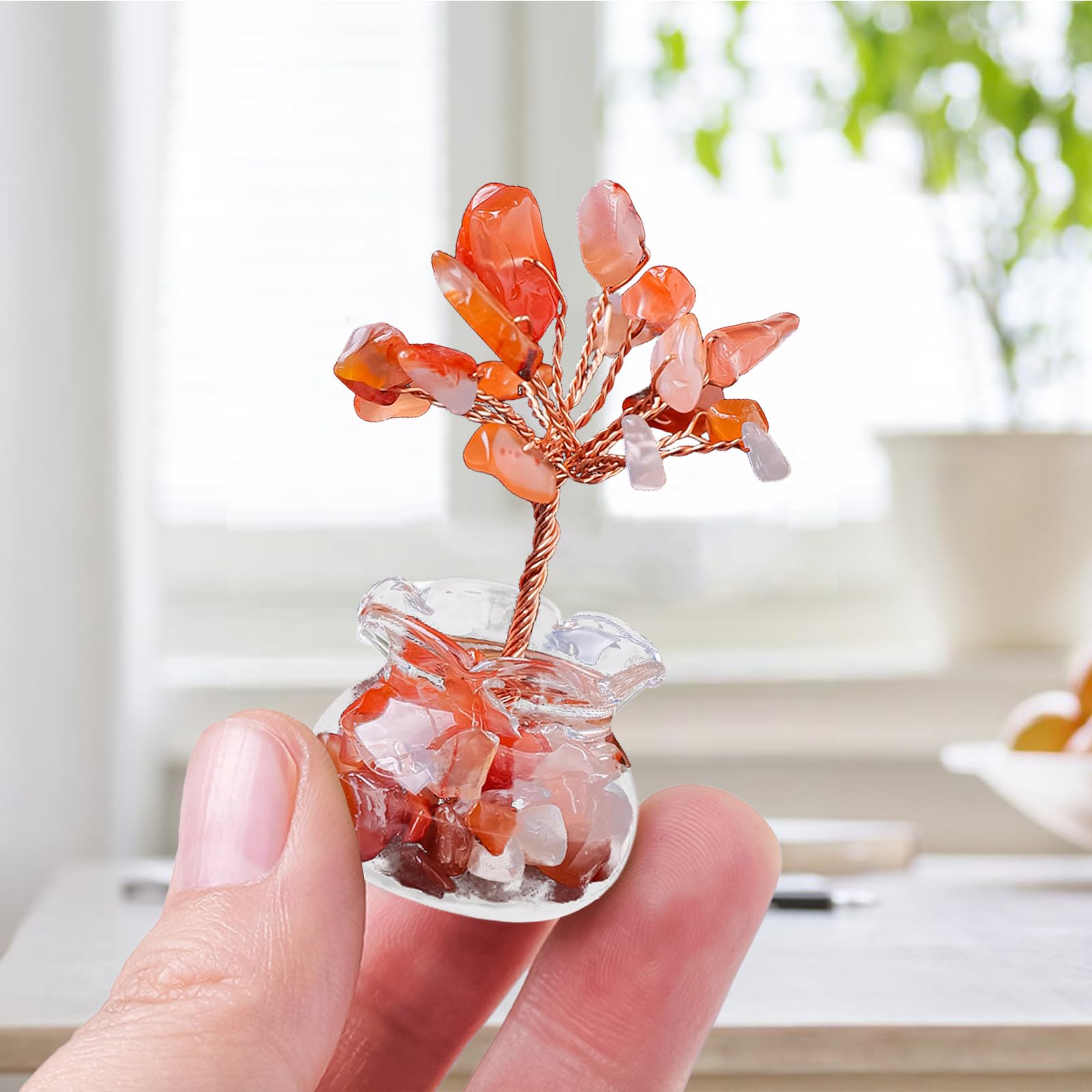 2 Alberi Portafortuna In Cristallo - Albero Della Vita Per Decorazione Casa E Attirare Ricchezza