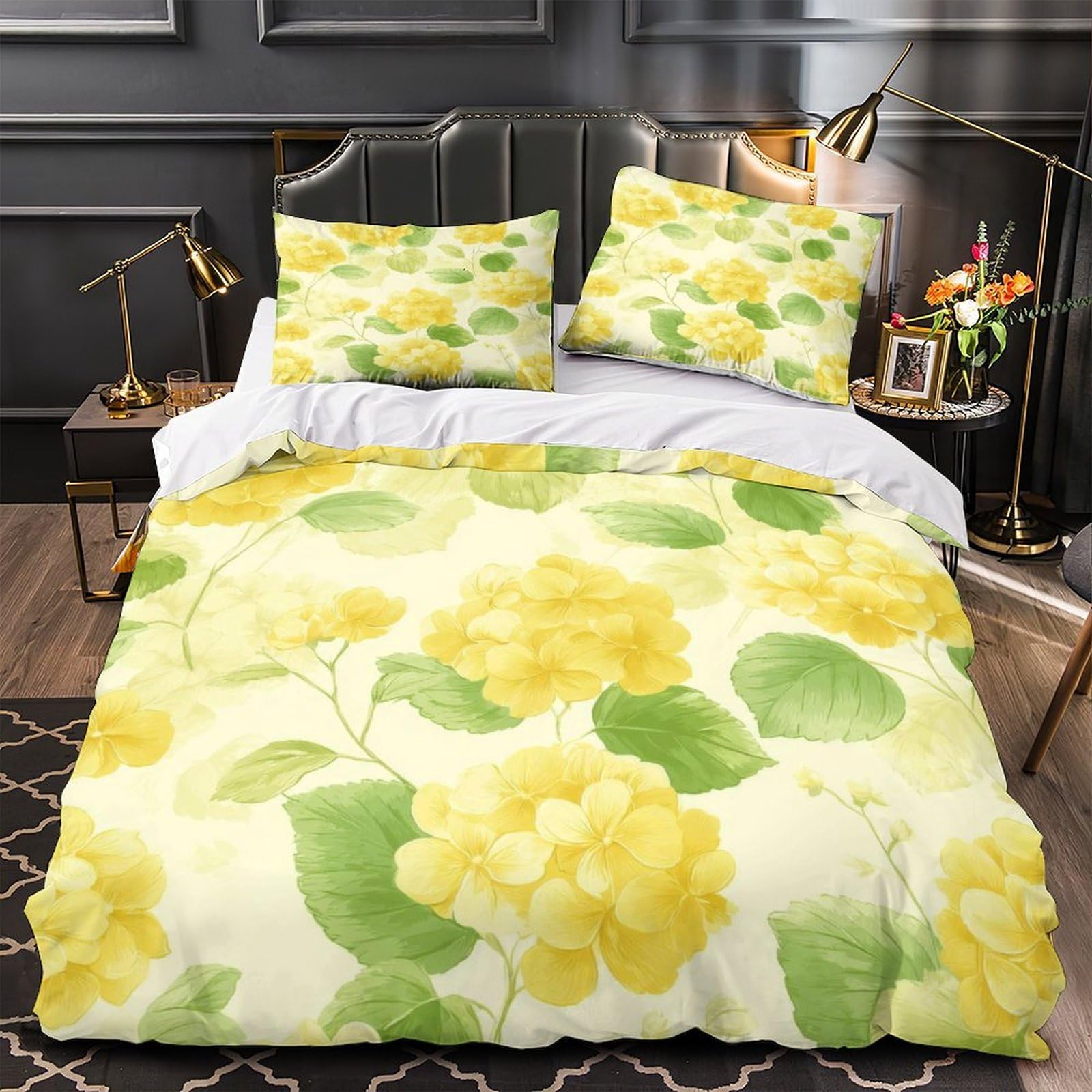 Housse de couette 220x240 village d'hiver imprimé 3D parure de lit microfibre douce respirante