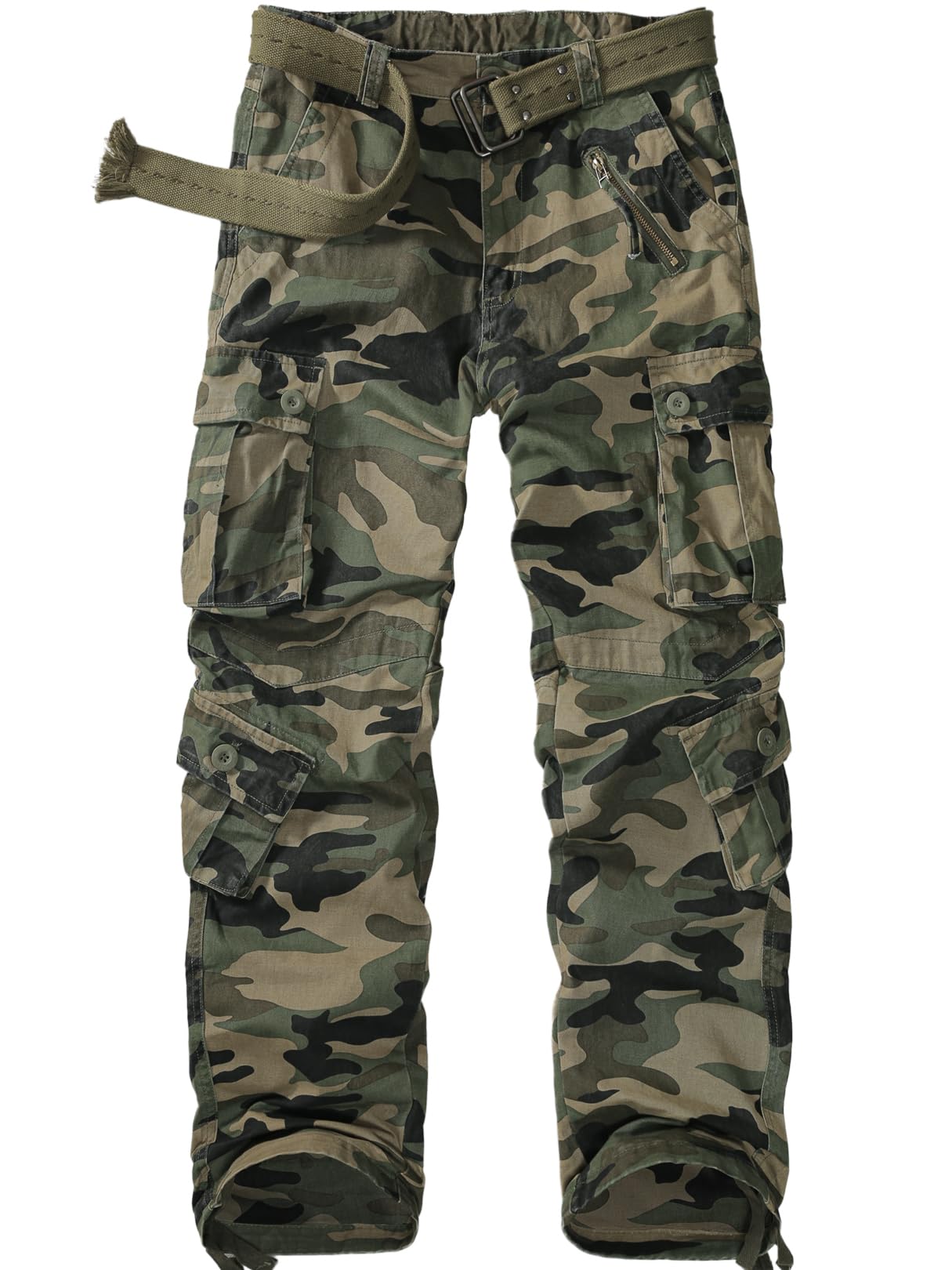 Men's BDU Casual Military Pants, Tactical Wild Army Combat ACU Rip Stop Camo Cargo Work Pants Trousers with 8 Pockets