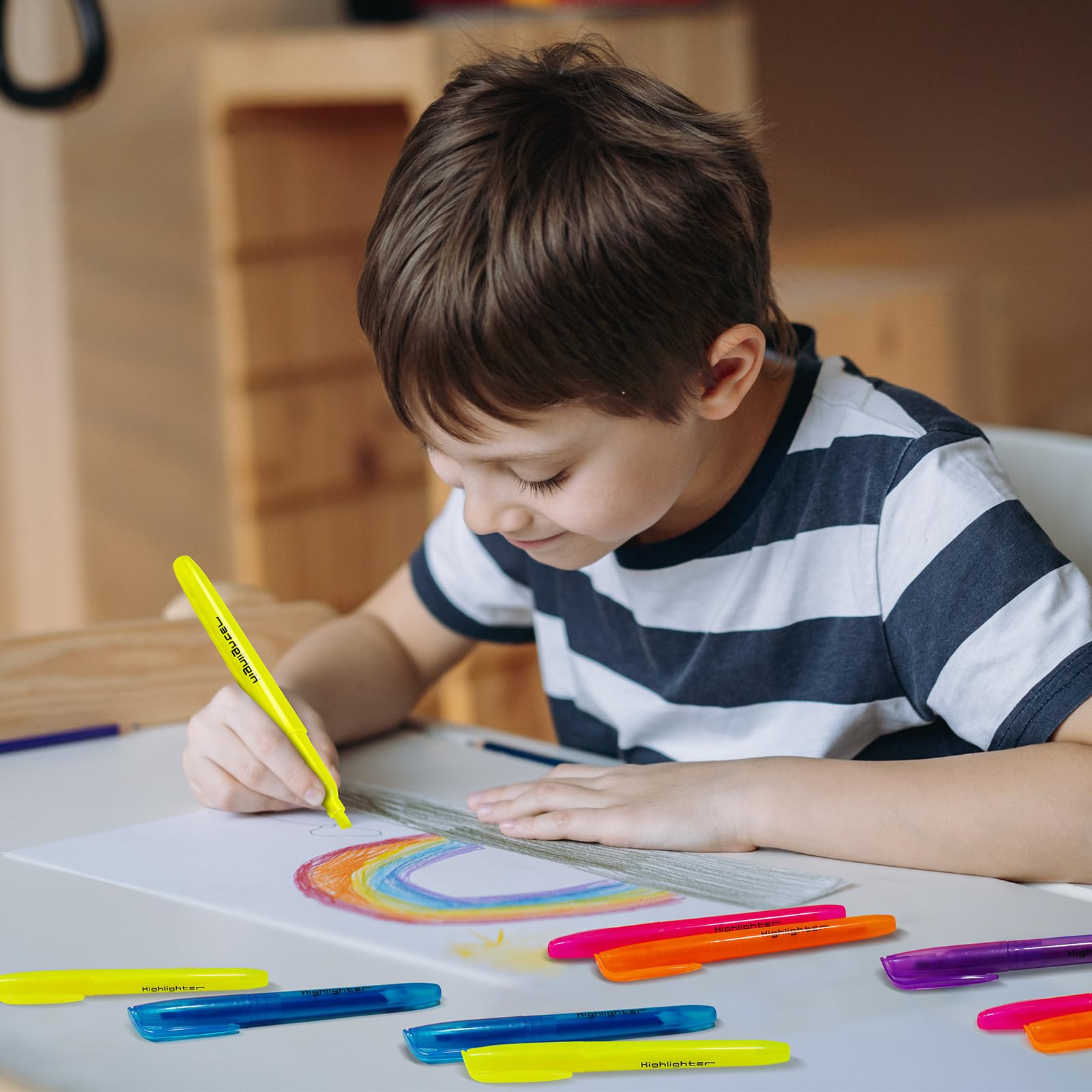 Textmarker, 240 Stück, verschiedene Farben, Textmarker, Keilspitze, Textmarker, Stifte für Schule, Klassenzimmer, Büro (240)