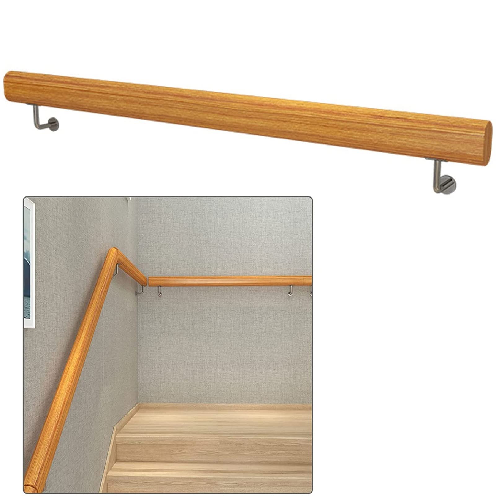 Rampe d'escalier antidérapante en bois de pin pour la protection des enfants et seniors