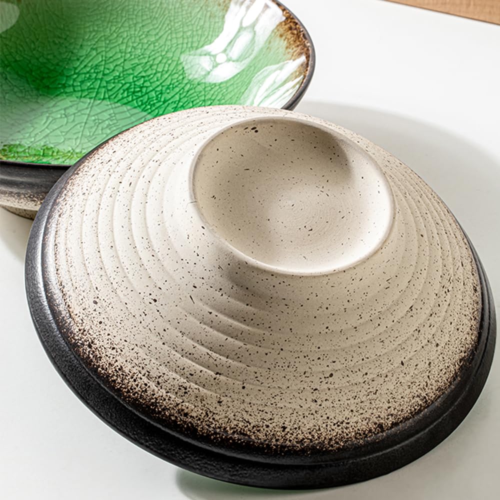 Platos de Camping Cuenco de Sopa cerámica Creativo Chino for Uso en restaurantes, Cuenco Fideos Ramen, Muy Adecuado for, hoteles, etc Plato Decorativo(A)
