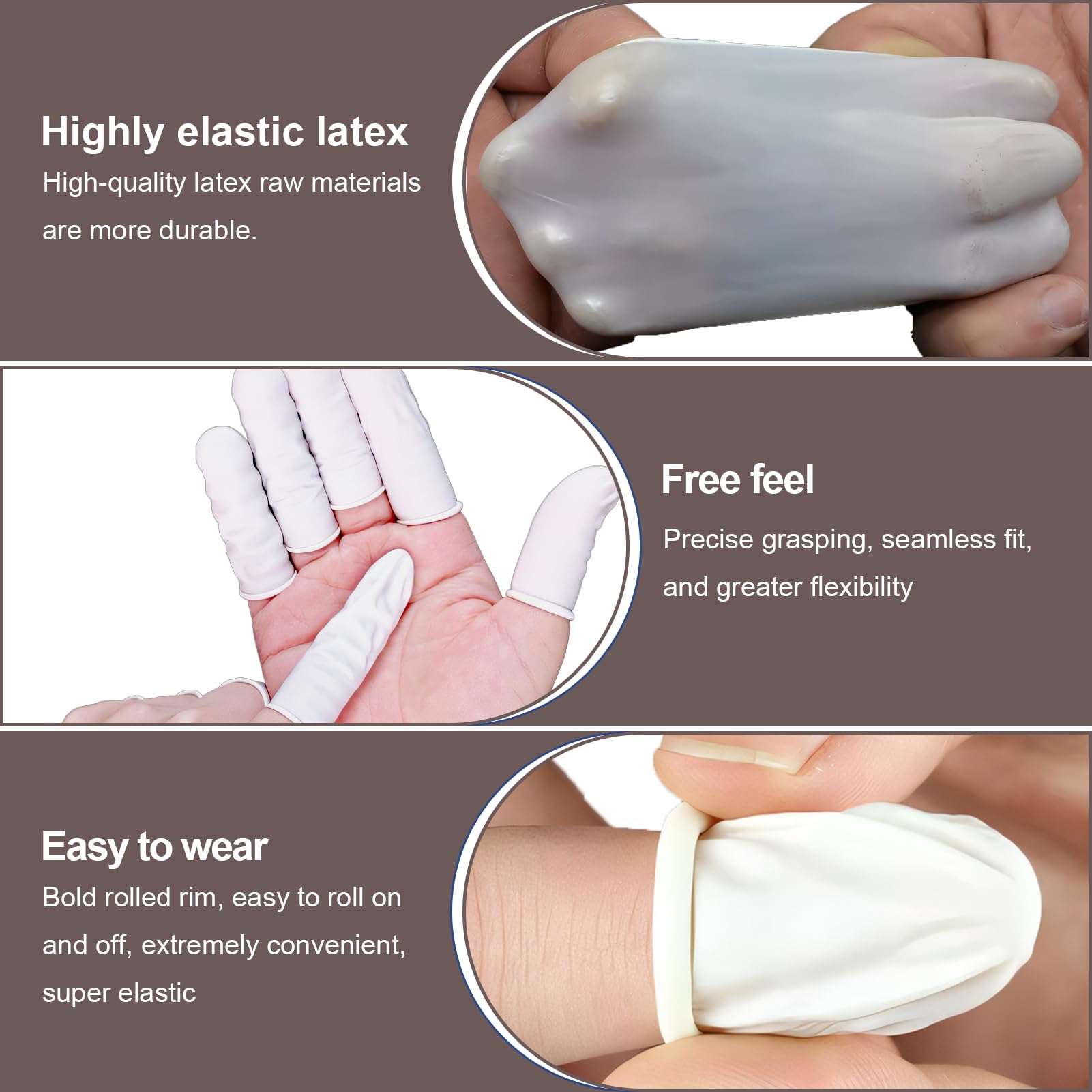 200pcs Doigtiers en Latex, doigts en gel Cots, Doigts de Protection contre les blessures aux Doigts, Doigts imperméables pour Tatouage pour Doigt Blessé,Doigt Fissuré,Nail Art, Anti-statique (Blanc)