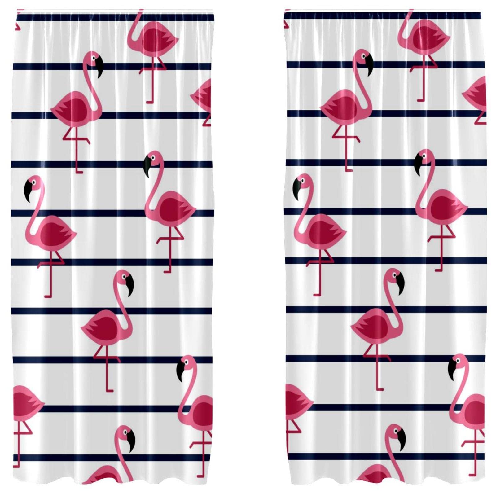 Cortinas opacas tropical flamingos aislantes térmicas que eliminan la luz en el salón