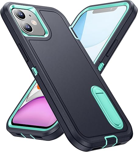 ZCDAYE Funda para iPhone 11, iPhone 11 (6.1 pulgadas), resistente a los golpes, al polvo y a las caídas de grado militar, 3 capas con soporte para