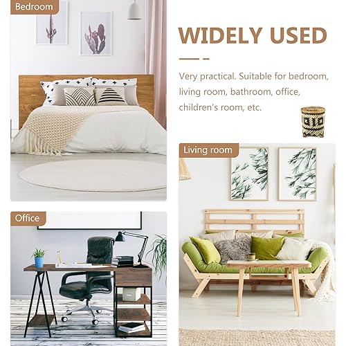 Miniatura 6 de LIFKOME Cesta de almacenamiento de juguetes, cesta de almacenamiento de juguetes, cesta de basura tejida de bambú, papelera rústica, contenedor de