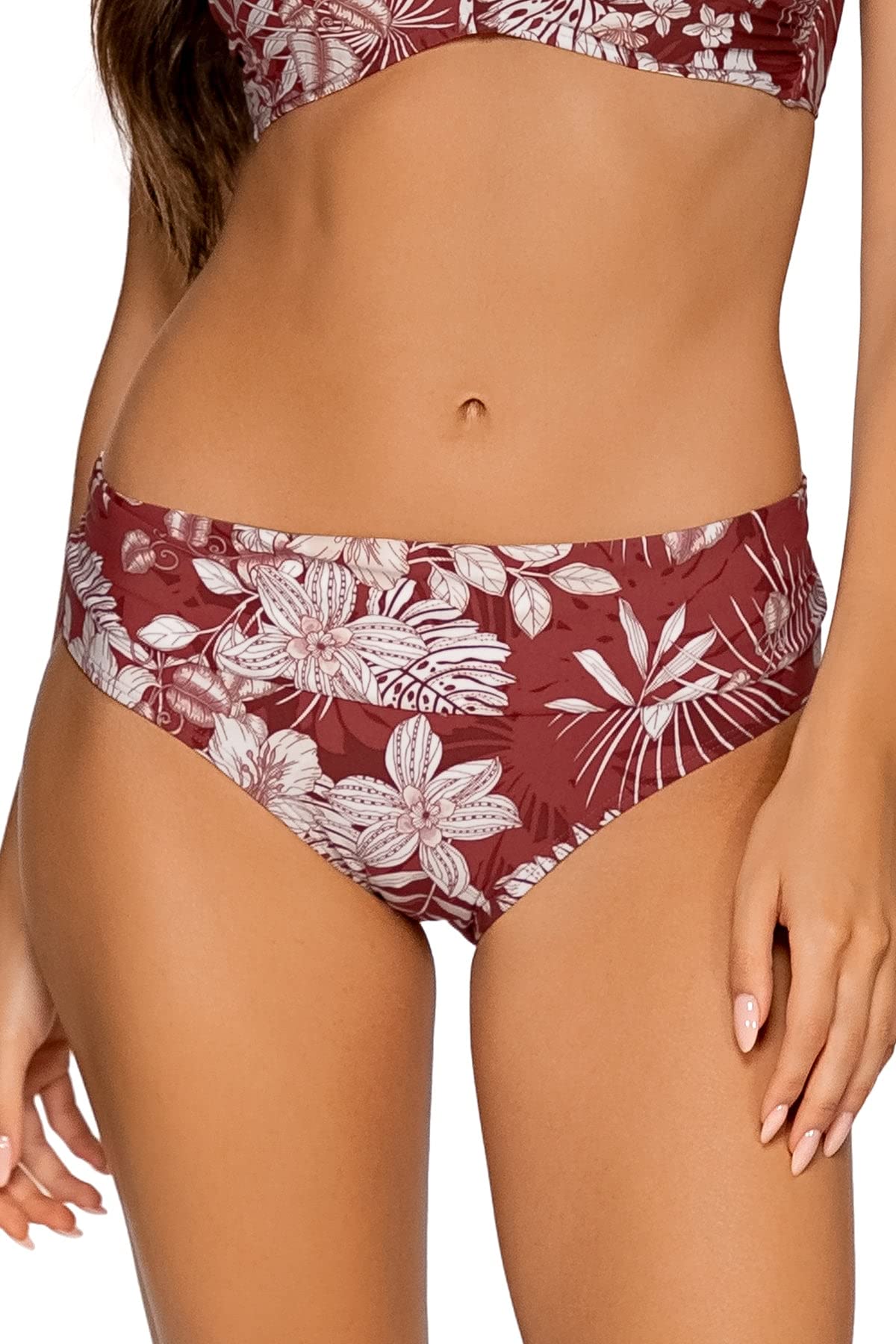 Sunsets Women's Standard Unforgettable Shirred Band Bikini Bottom Swimsuit, Black, X-Small