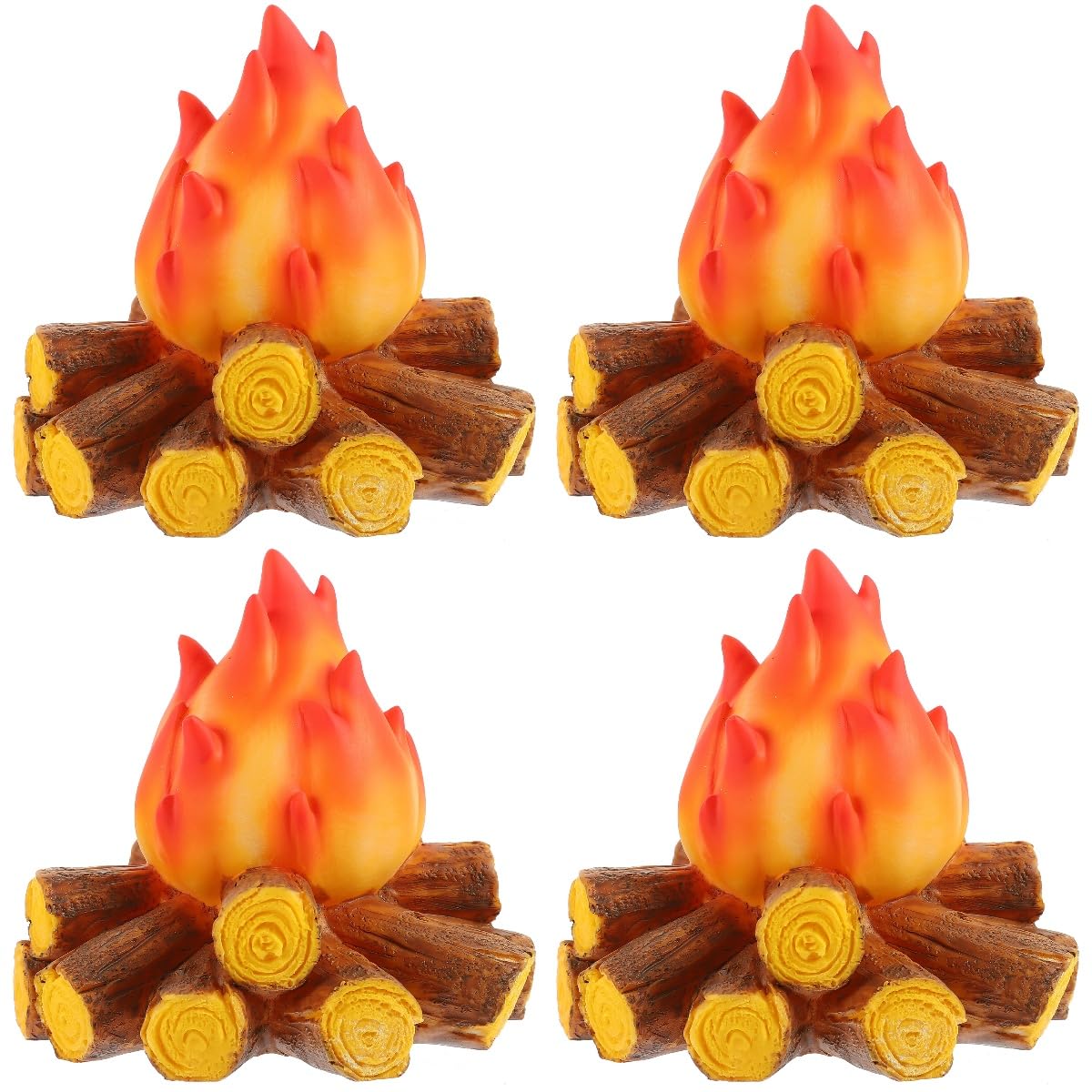 Angoily 4pcs Simulated Mini Campfire Lamp Flame-Like LED Light for Home Decor Party Christmas Festive Atmosphere