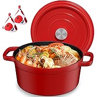 YASHE Pentola in Ghisa con Coperchio, Casseruola Antiaderente