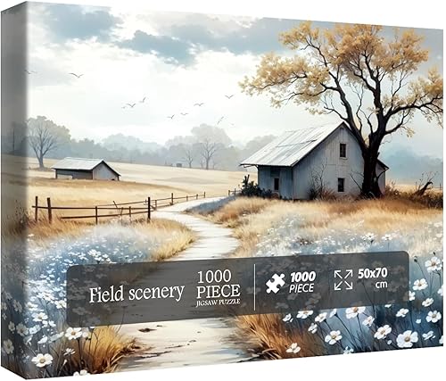 Rompecabezas de paisaje de granja de otoño para adultos, 1000 piezas, rompecabezas escénicos de otoño, hermosos rompecabezas de arte