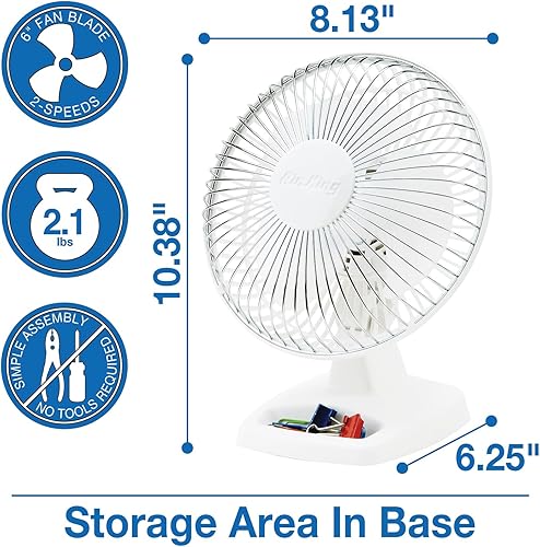 Miniatura 4 de Air King 9146 Ventilador de circulación de 2 velocidades de 6 pulgadas