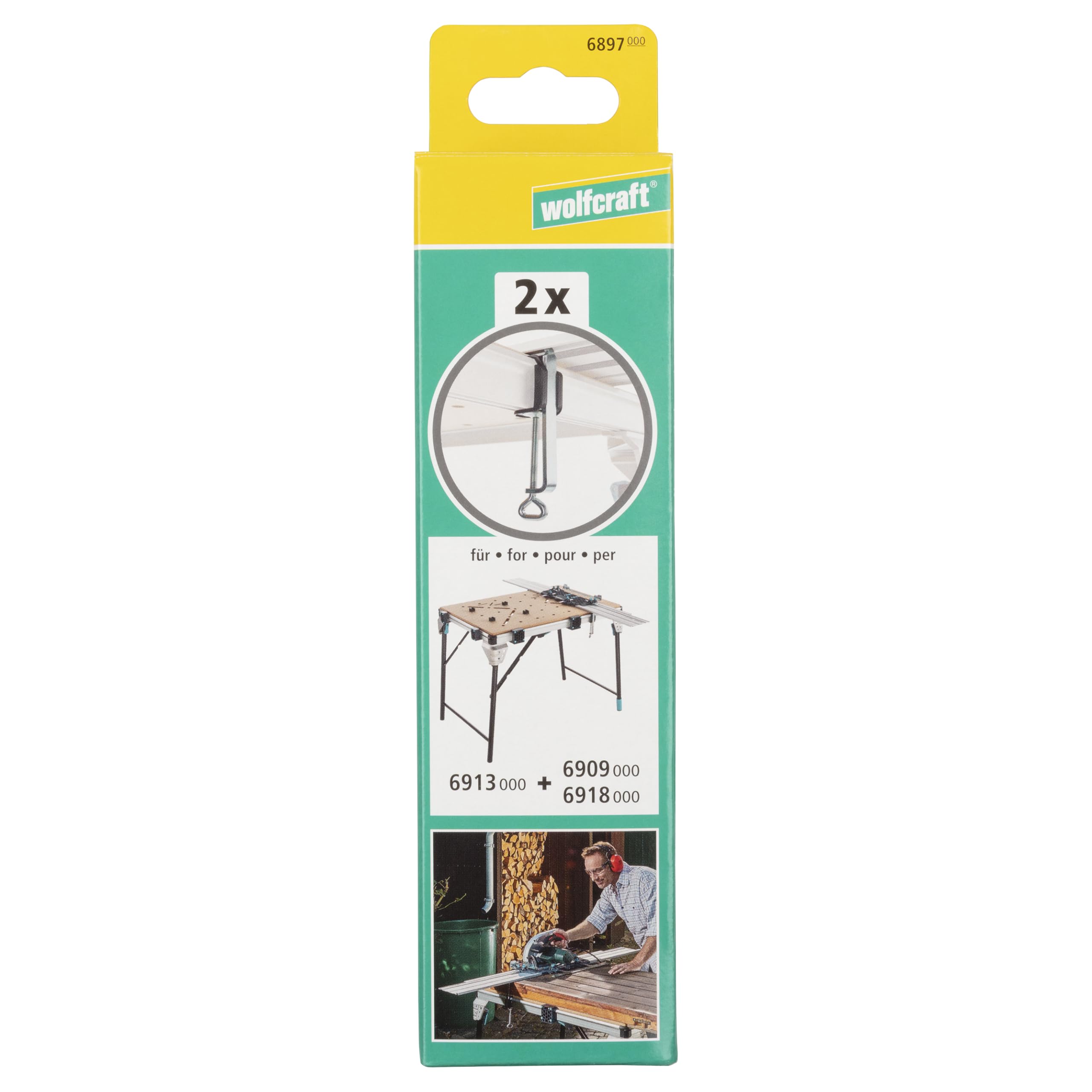 wolfcraft Kit de fijación para riel de guía FKS 145 I 6897000 I Para la fijación del riel de guía FKS 145 en el MASTER cut 2600 y el MASTER work 1600