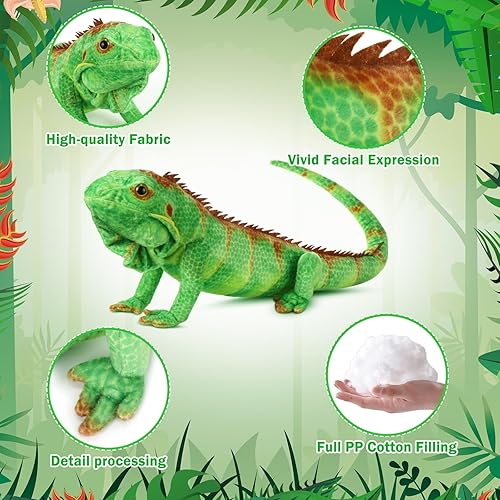 Miniatura 9 de Lizard Stuffed Animals 37.4'' Realistic Plush Toy Lizard Toy Soft Plush Reptile Gift for Boys Girls Animal Lovers Birthday Easter(Iguana)