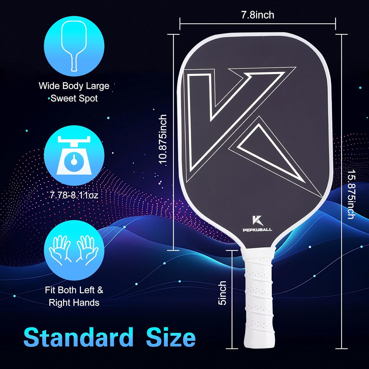Premium Pickleball Paddles Set Fiberglass Carbon Fiber Pickleball Paddle Lightweight for Outdoor Indoor Use with Rackets for Men Women and All Ages
