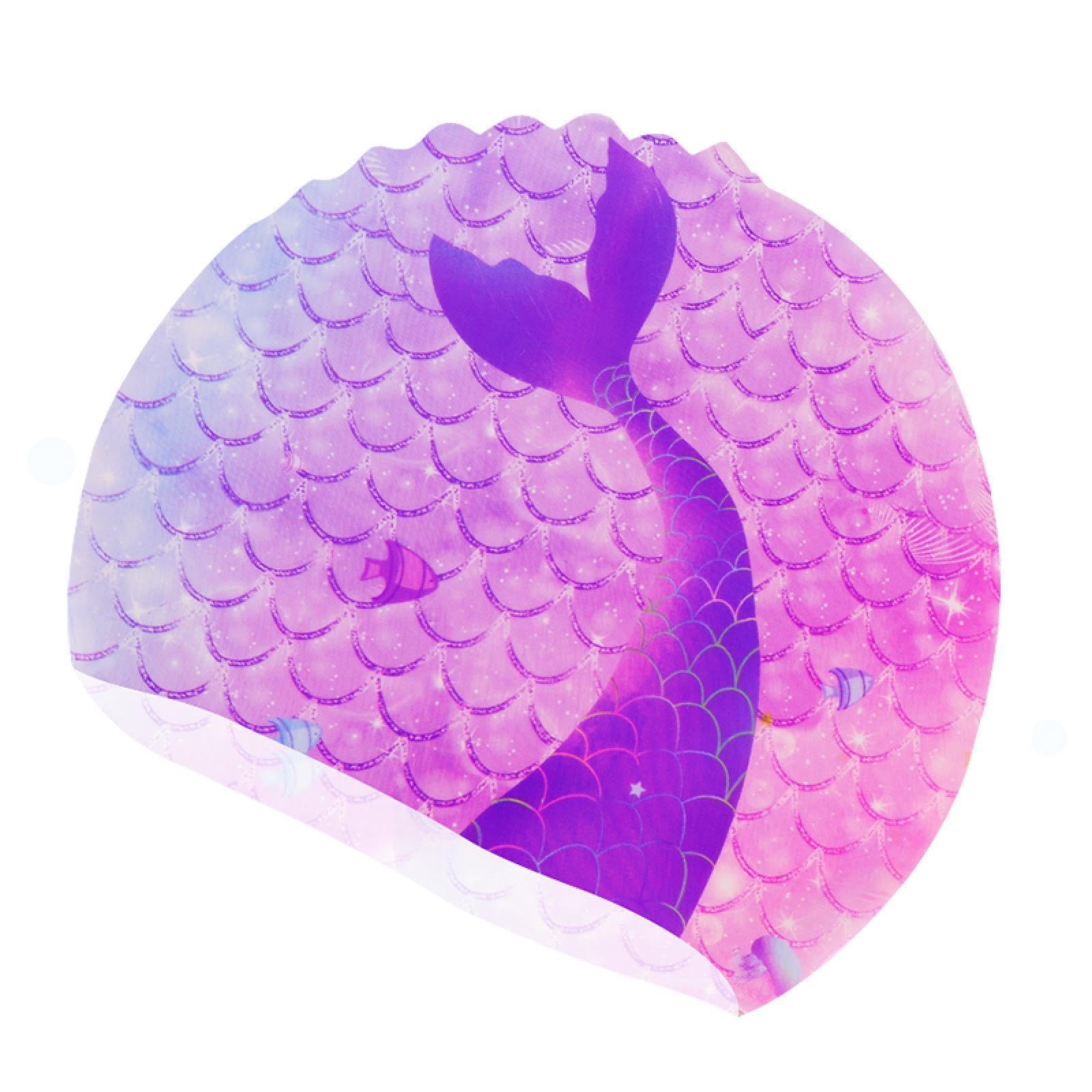 Bonnet de bain en silicone pour enfants fille garçon étanche pour cheveux longs et courts