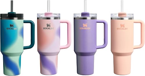 Stanley 1913 Quencher H2.0 Flowstate Tumbler 1.2L - Cold For 11 Hours - Iced For 48 Hours - Metal Water Bottle With Straw, Handle And Lid - Dishwasher Safe - Travel Mug For Cold Drinks - Orange Cream - 10