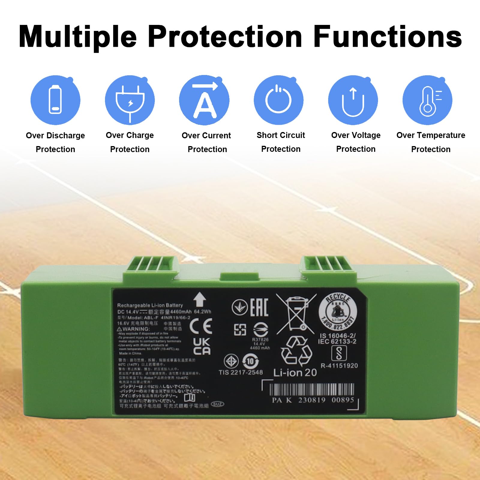 Bateria MXJFYY 14,4 V, 4 460 mAh do iRobot Roomba serii e i i7+, i7, 7150, 7550, i7550, i7550, do i8, i8+, i8550, 7156, 7550, 7558, i6, i4, 4150, i4+ 4550 i3 i3 + 3150 3158 e5 e5150 e6 e6198 J7 J7+
