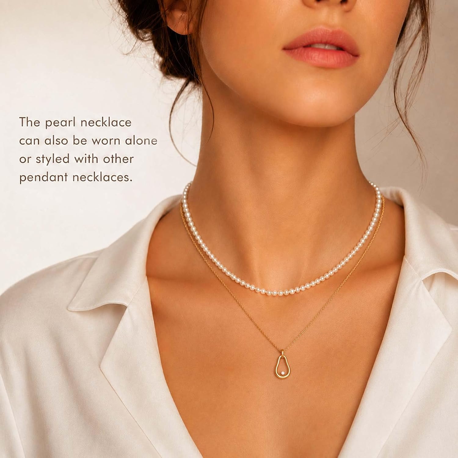 Dainty Pearl Cross Necklace for Women, 18K Gold Plated Pearl Choker with Cross Pendant Religious Christian Faith Jewelry Baptism First Communion Confirmation Gift for Her