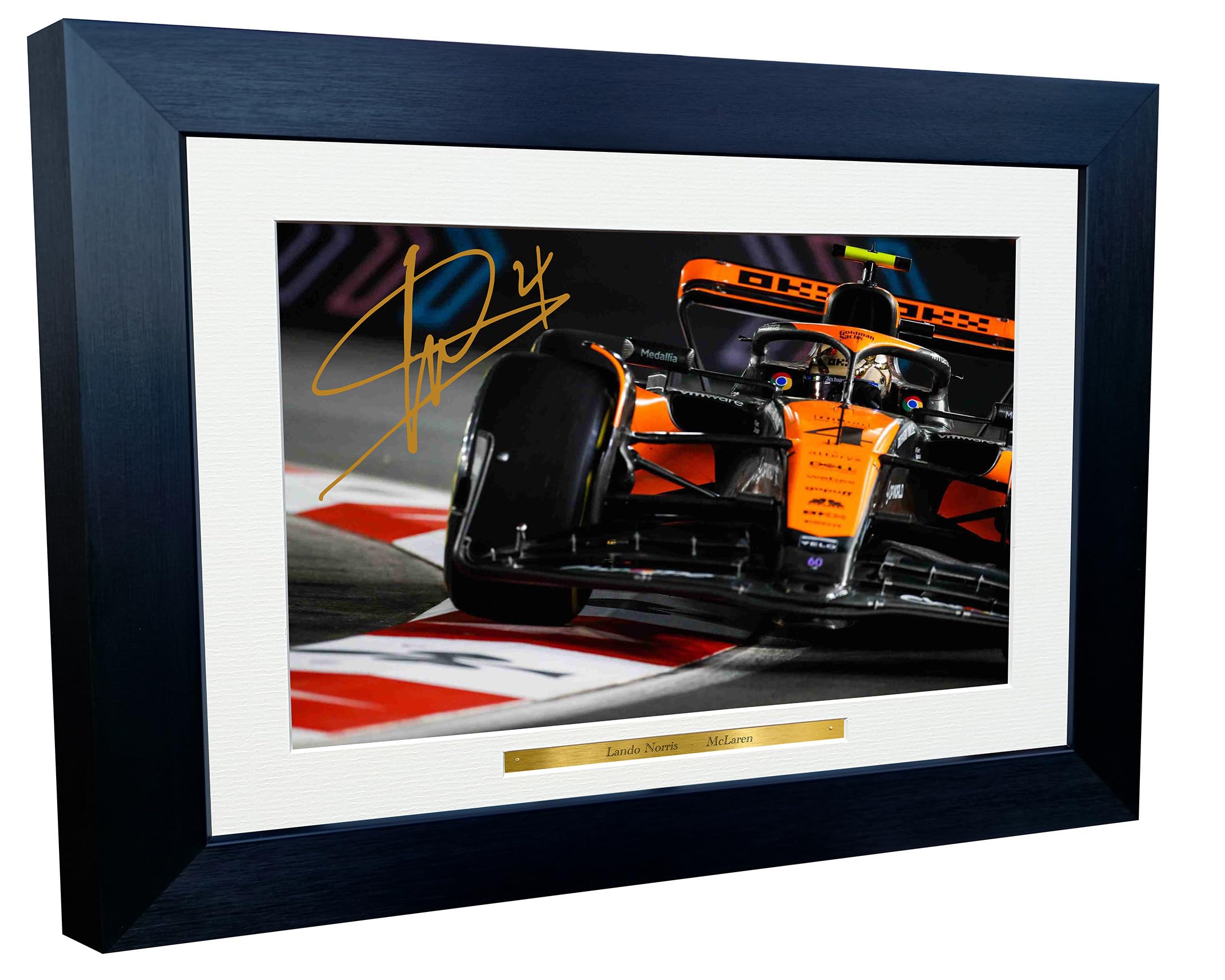 Kitbags & Lockers 12x8 A4 Lando Norris Grand Prix McLaren Car Autographed Signed Signature Photo Photograph Picture Frame Racing Formula 1 F1 Poster Gift 5