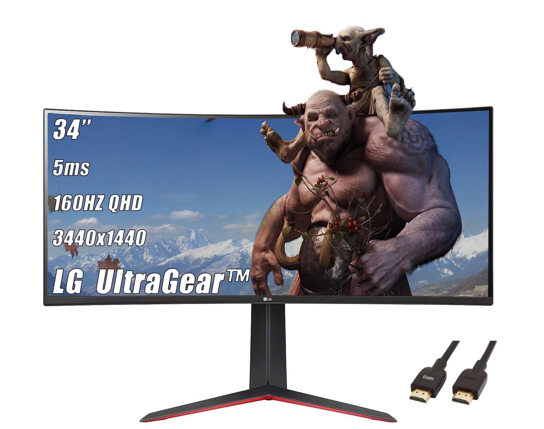 LG Ultragear QHD 34 inch Curved Gaming Monitor, 160Hz, 5ms, 21:9