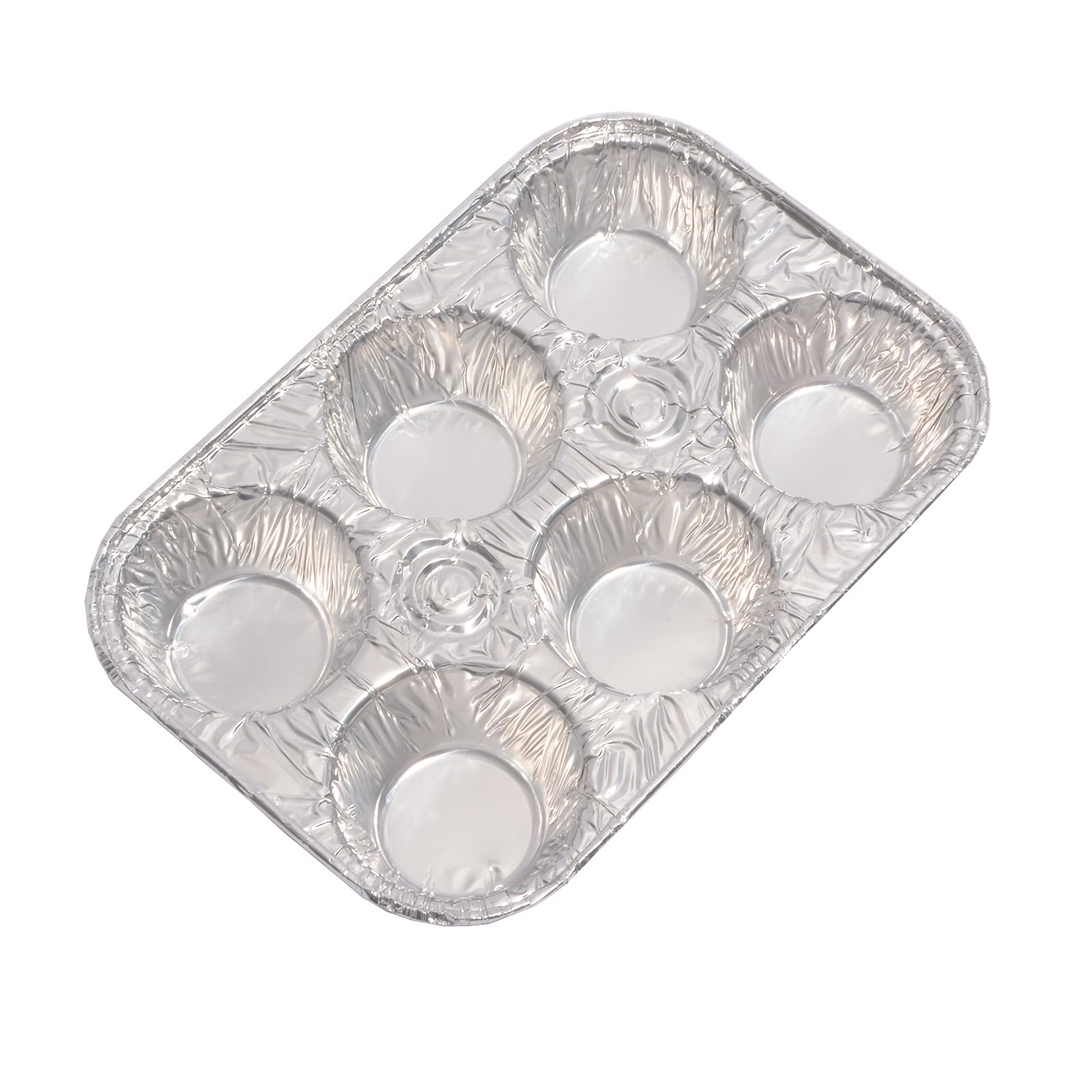 Waytiffer 10 Pack 6-Cup Disposable Muffin Pans - Aluminum Foil Baking Trays For Cupcakes, Muffins & Mini Pies - View #4
