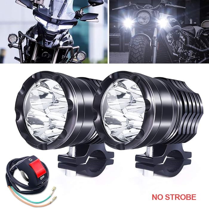 Buy Biqing Motorcycle Driving Lights with Switch, 2Pcs 40W Auxiliary