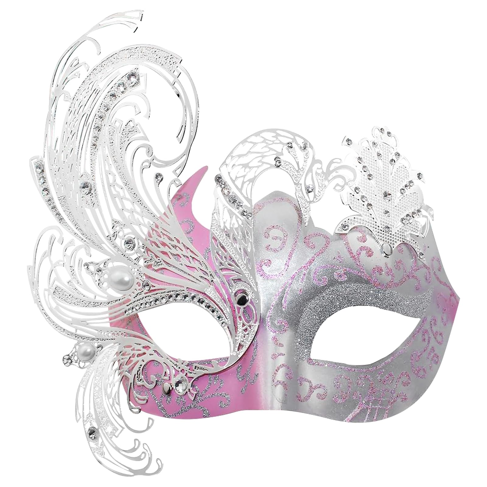 Coddsmz Mysterious Venetian Butterfly Lady Masquerade Halloween Party Mask Evening Prom Ball Mask Bar Costumes Accessory, Grey, Medium — image 1