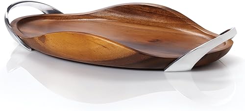 Bandeja con mango de madera Nambe Bella