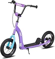JOYSTAR Conway Kick Scooter for Kids 5+ Teens: Adjustable Handlebar, 12" Inflatable Wheels, Rear Drum Brakes, Lightweight Durable Ride