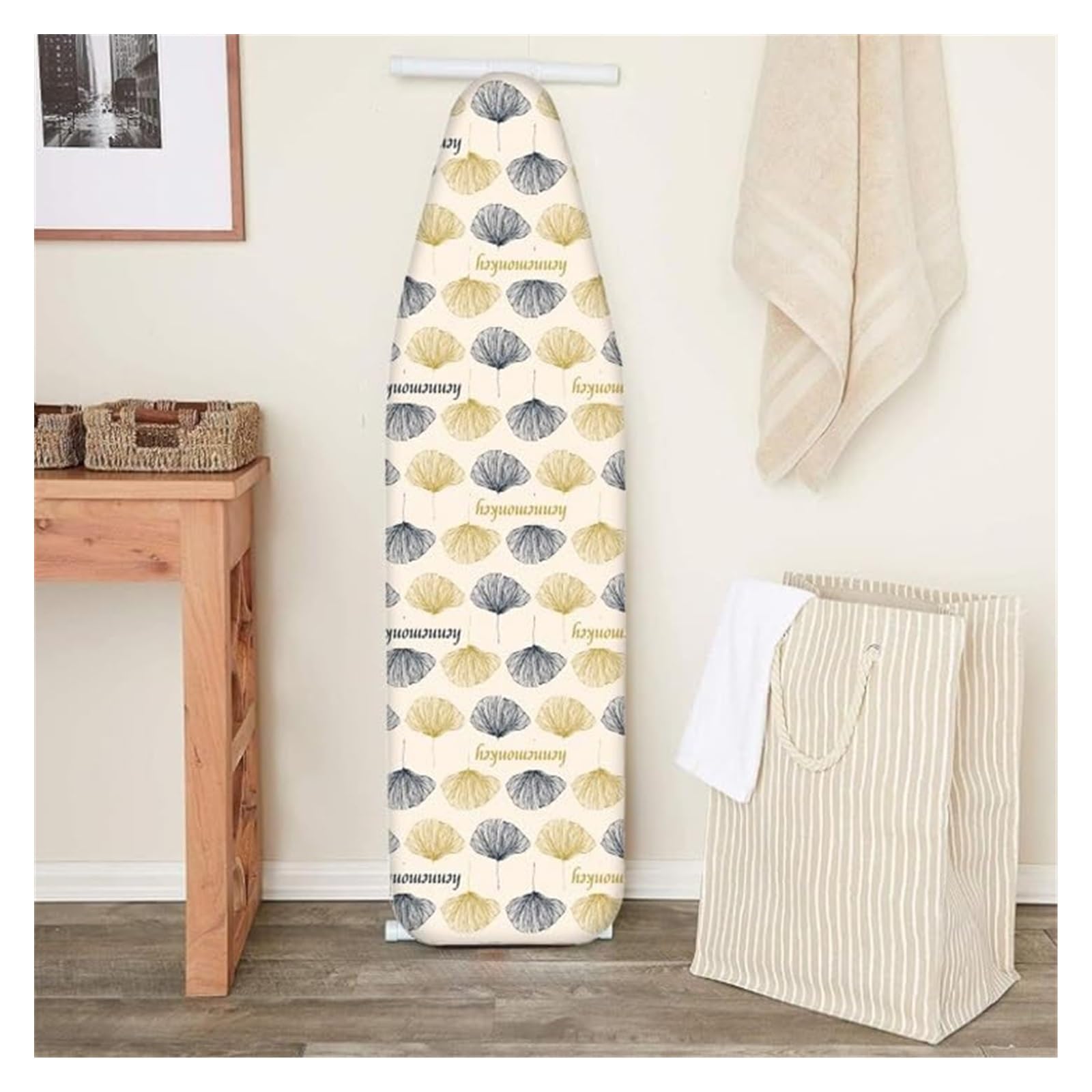 Funda de tabla de planchar de algodón, funda de tabla de planchar ajustable para tabla de planchar estándar, gruesa (dorado, 121,9 x 38,1 cm)
