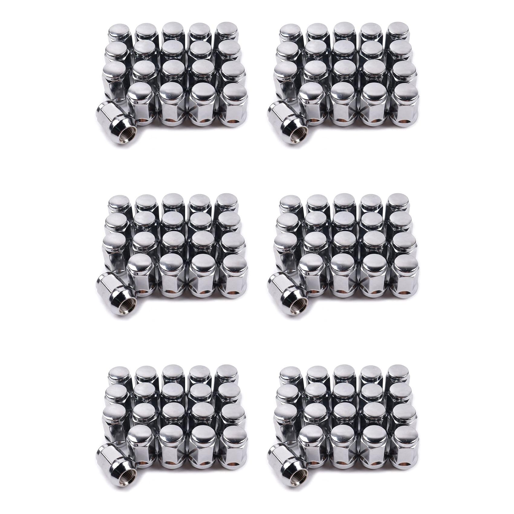 Jnchdghwa Silver 120Pcs 14X1.5 Lug Nuts - 19Mm Lug Nut 1.38 Inch Tall 3/4 Inch Hex Chrome Lug Nuts, For 1999-2021 1500