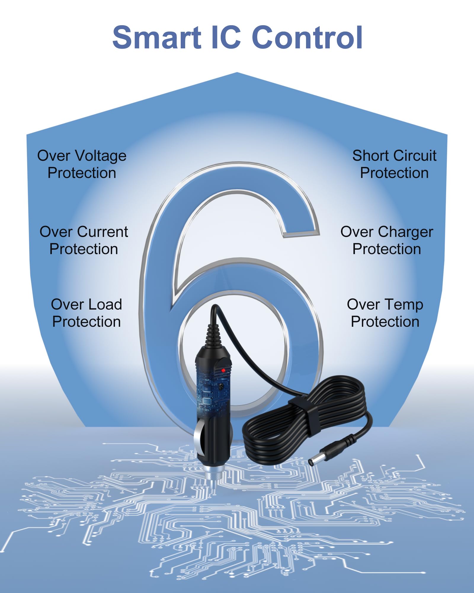 Adaptateur de voiture 12 V compatible avec toutes les chaises de massage du dos Snailax avec allume-cigare, pour coussin de siège de voiture, chargeur de voiture Snailax pour masseur Snailax