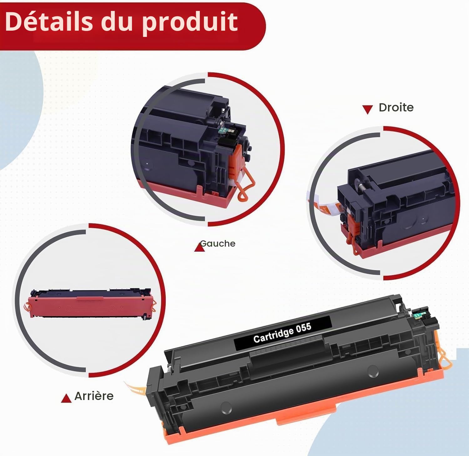 055 055H Compatible pour Canon 055 i-SENSYS MF742Cdw Cartouche de Toner